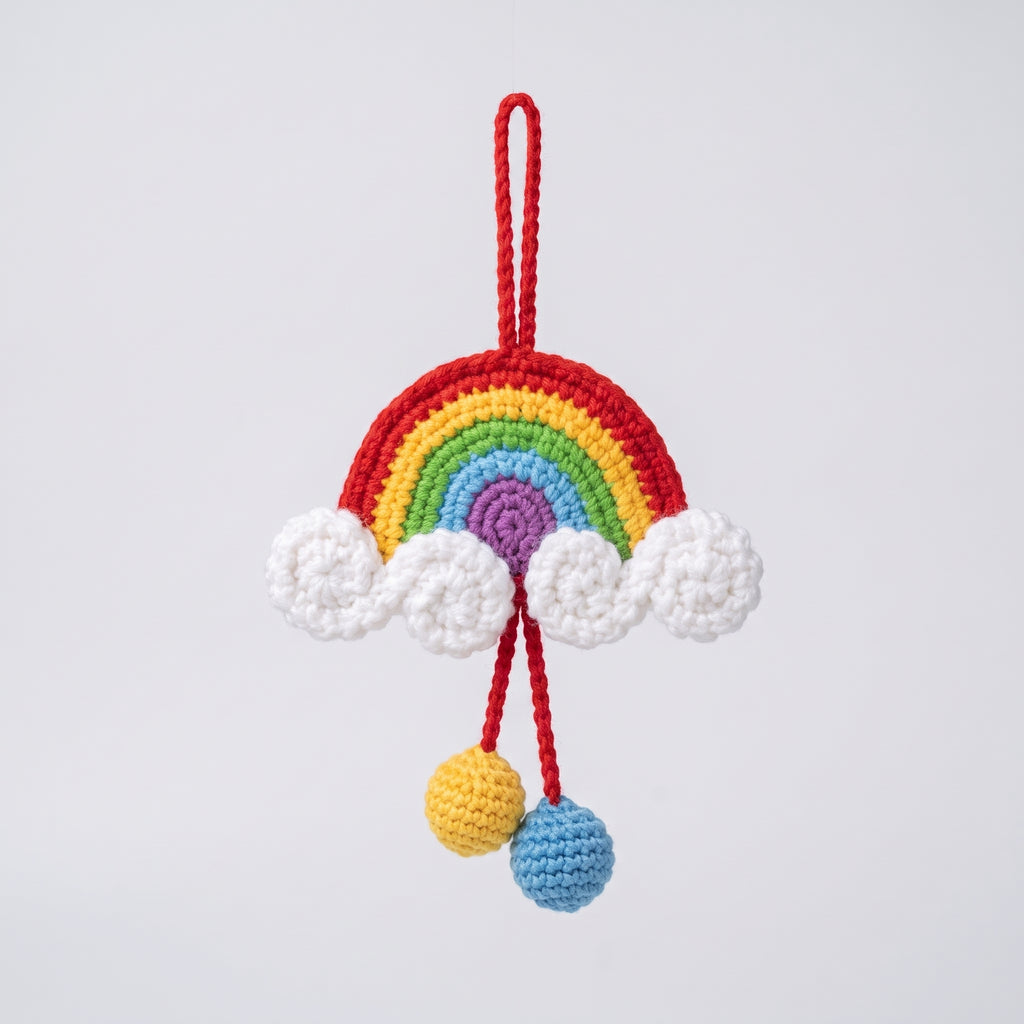 DIY Crochet Rainbow Car Charm & Keychain Kit