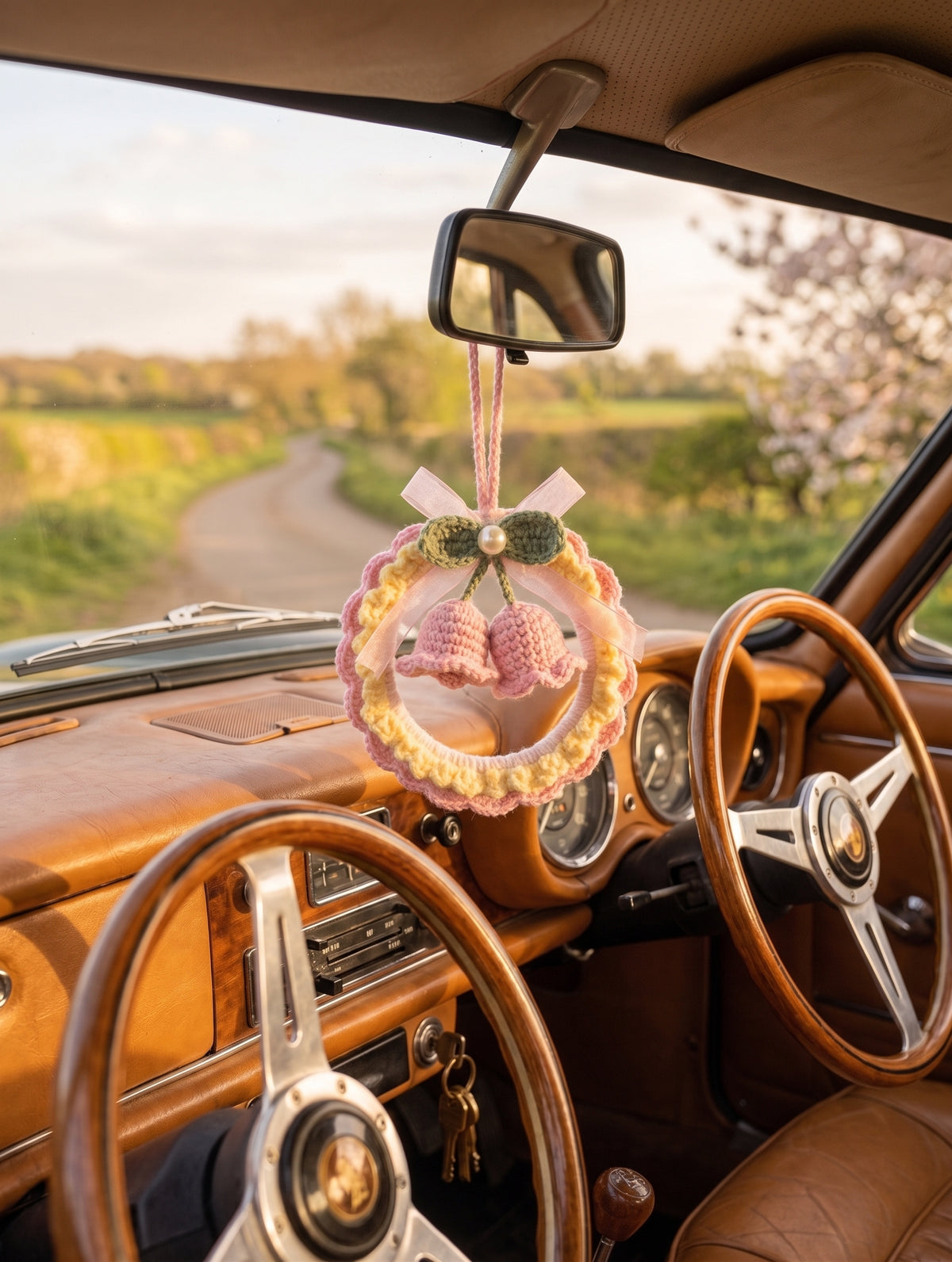 DIY Lily of the Valley Wreath Crochet Kit | Beginner Floral Car Charm & Spring Gift