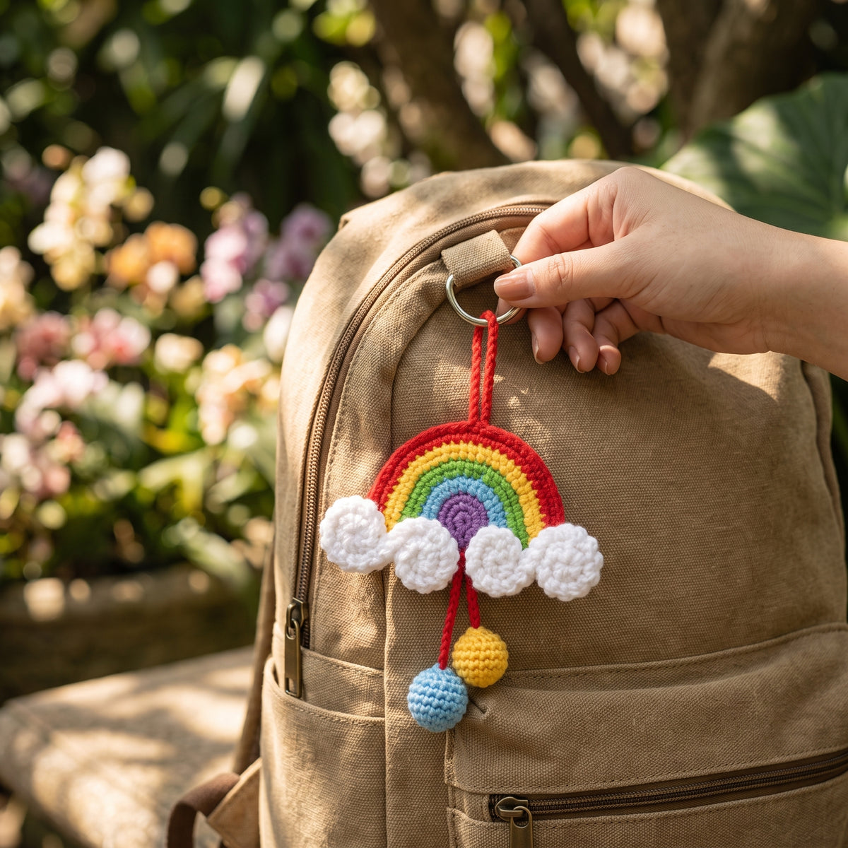 DIY Crochet Rainbow Car Charm & Keychain Kit